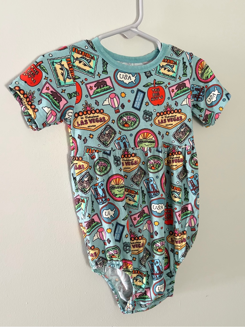 Little bird bamboo bubble romper 2T roadtrip